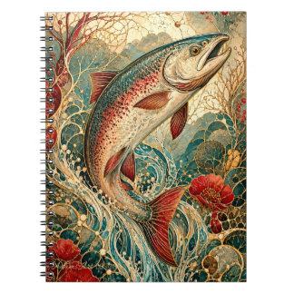 Carnet Elegant Art Nouveau Trout Floral