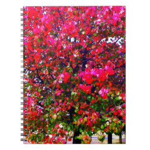 Carnet Élégant automne Automne rose impressionniste arbre