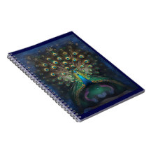 Carnet élégant avec motif paon gracieux