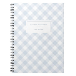 Carnet Elegant Baby Blue Buffalo Plaid Notebook