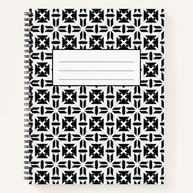 Carnet Elegant Black and White Geometric Pattern (Devant)