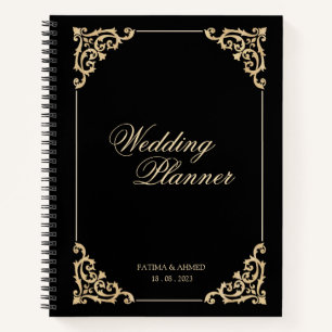Carnet Elégant Black Gold Wedding planner musulman musulm