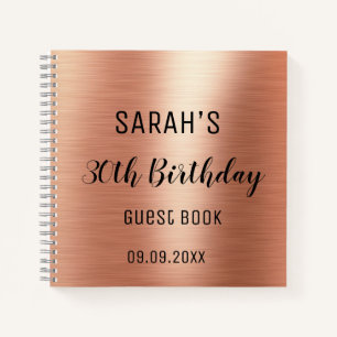 Carnet Elégant Black Rose Gold 30e anniversaire invité
