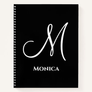 Carnet Elegant black &white monogram 