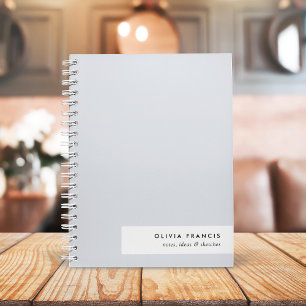 Carnet Élégant bloc-couleur gris bleu minimal moderne