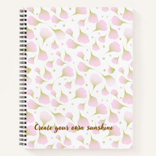 Carnet Élégant bloc-notes rose poudré à monogramme et fle
