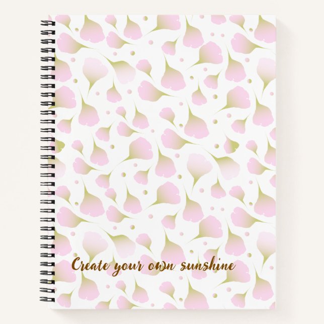 Carnet Élégant bloc-notes rose poudré à monogramme et fle (Devant)