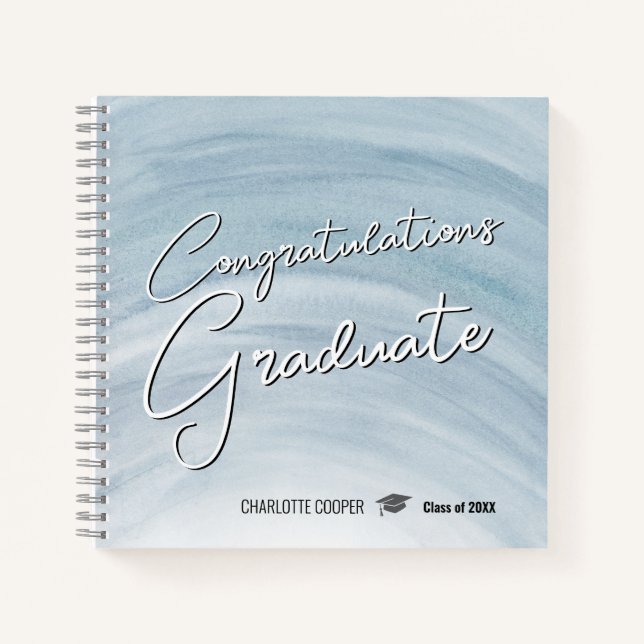 Carnet Elegant Blue Graduation Guest Book (Devant)