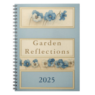 Carnet Elegant Blue Pansy Watercolour Notebook — Garden