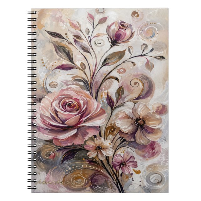 Carnet Elegant Blush Floral Abstract (Devant)