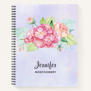 Carnet Elégant Bouquet de fleurs rose