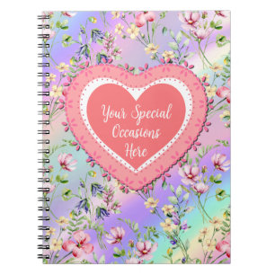 Carnet Elégant cadre de coeur floral : pour chaque occasi