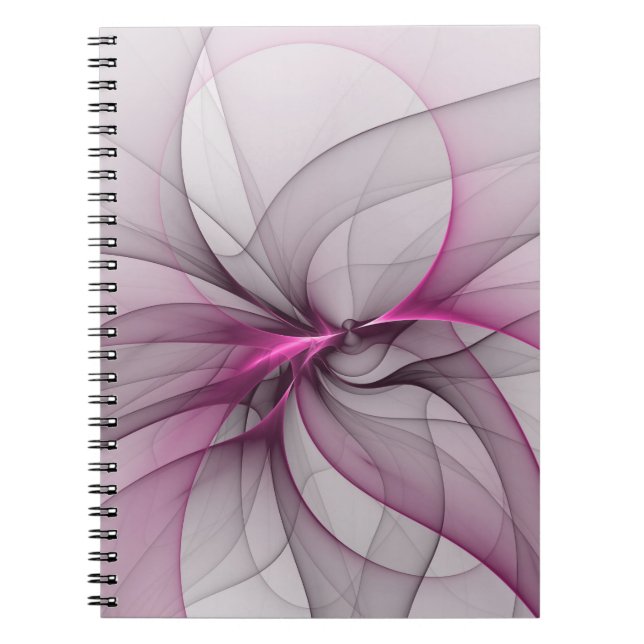 Carnet Elegant Chaos Modern Abstract Pink Fractal Art (Devant)