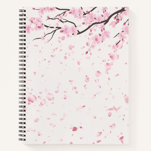 Carnet Elegant Cherry Blossom Spring Floral Spiral Notebo (Devant)
