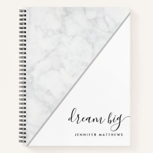 Carnet Elegant Chic Marble Dream Big Personnalisé