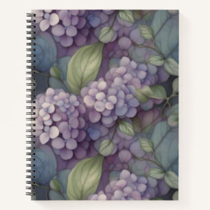 Carnet Elégant chic pourpre pourpre chic aquarelle fleuri