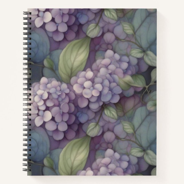 Carnet Elégant chic pourpre pourpre chic aquarelle fleuri (Devant)