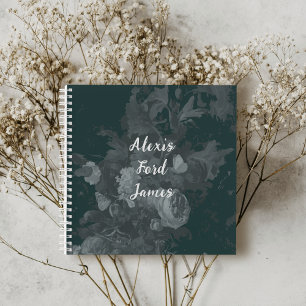 Carnet Élégant Chic Vintage Nature morte Floral gris