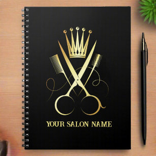 Carnet Elégant ciseau Or & Noir Rendez-vous Salon