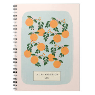 Carnet Elégant Citrus orange personnalisé