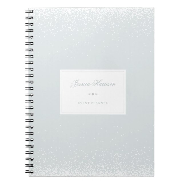 Carnet Élégant Confetti blanc gris simple (Devant)