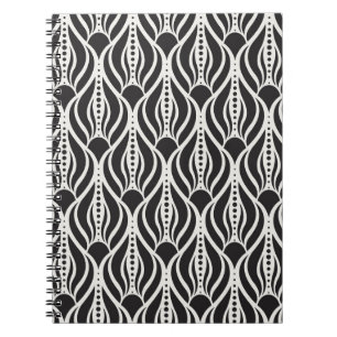 Carnet Élégant damas floral, patte art nouveau sans soudu