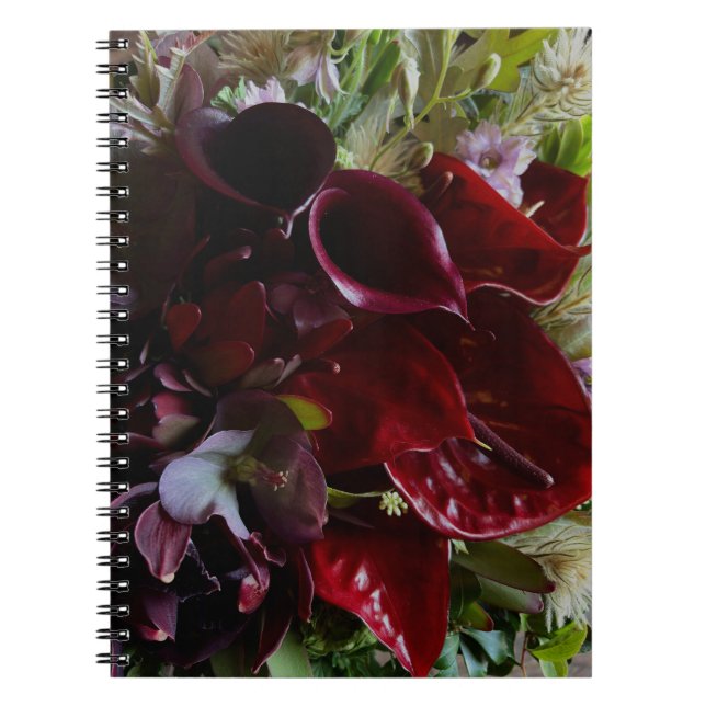 Carnet Elegant Deep Moody Burgundy Calla Lily Notebook (Devant)