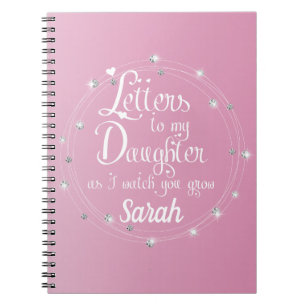Carnet Elégant diamant rose brillant Lettres design chic
