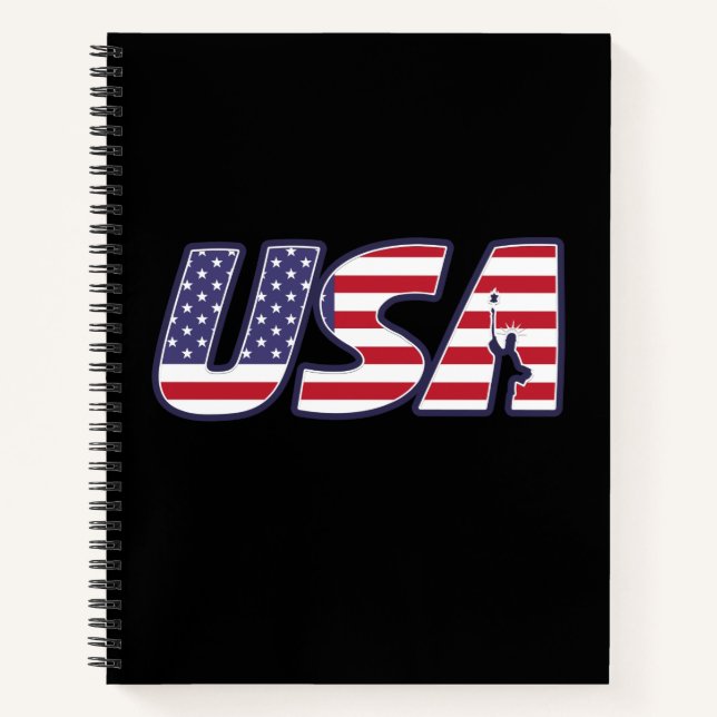Carnet Élégant drapeau américain (Devant)