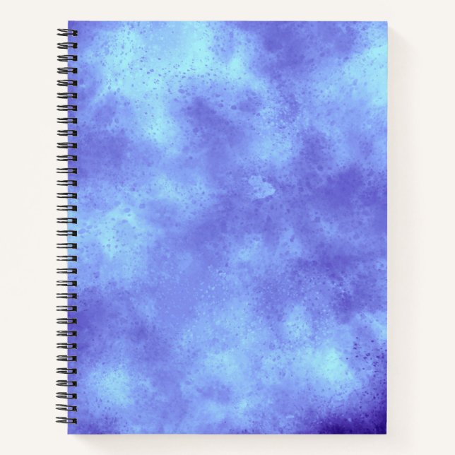 Carnet Elégant effet nuage tempête motif bleu (Devant)
