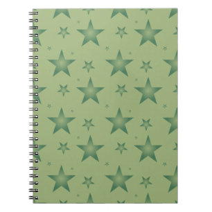 Carnet Élégant et élégant Olive Stars sur Sage Green