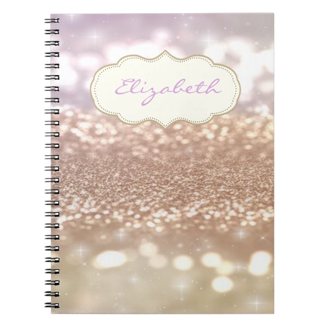 Carnet Élégant et stylé, brillant, effet bokeh scintillan (Devant)