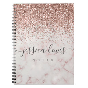 Carnet Élégant faux ombre de marbre blanc