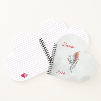 Carnet Elegant Feather Floral Watercolour  notebook 