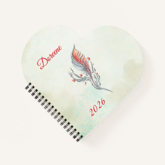 Carnet Elegant Feather Floral Watercolour  notebook 