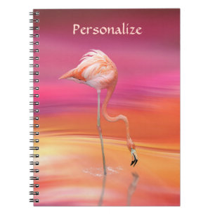 Carnet Elégant Flamant rose rose aquarelle Art personnali