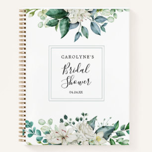 Carnet Élégant floral aquarelle blanc