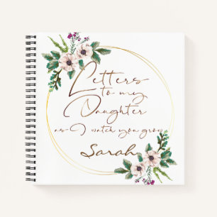Carnet Élégant Floral chic Lettres à la fille