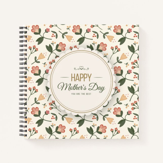 Carnet Elégant Floral Happy Mother's Day Guestbook (Devant)