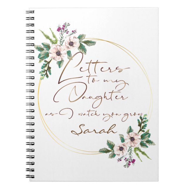 Carnet Elégant Floral Lettres design chic (Devant)