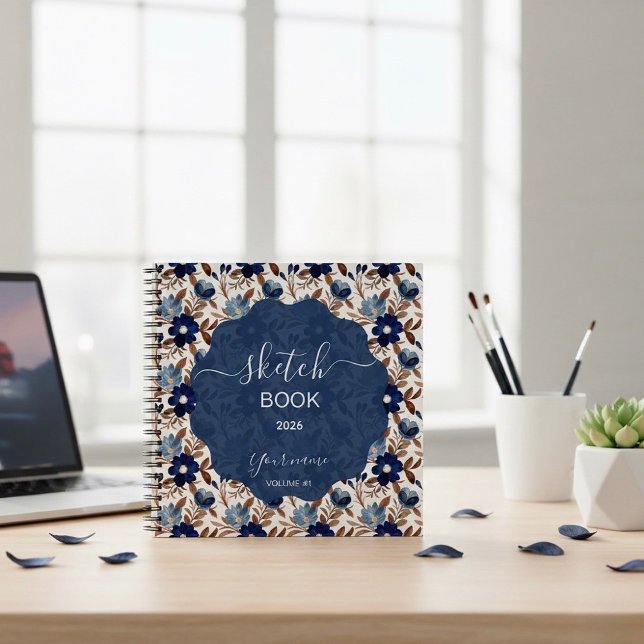Carnet Élégant floral marine (Créateur téléchargé)