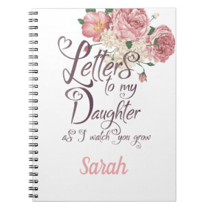 Carnet Elégant Floral rose Lettres design chic