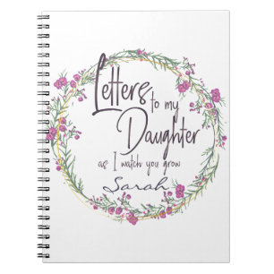 Carnet Elégant Floral violet Lettres design chic