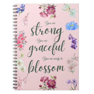 Carnet Élégant fort gracieux floral rose
