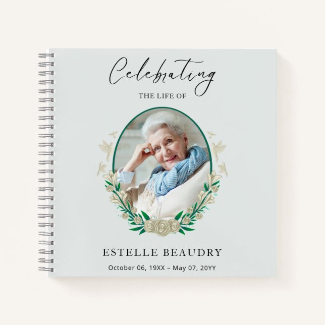 Carnet Elegant Funeral Celebration of life Guest Book (Devant)
