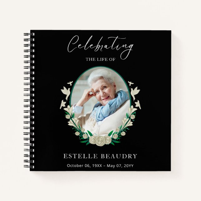 Carnet Elegant Funeral Celebration of life Guest Book (Devant)