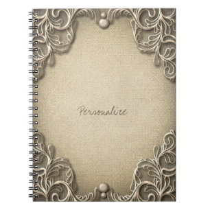 Carnet Élégant Glam Occidental Toile Rustique Dentelle