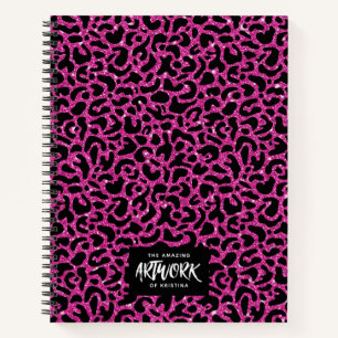 Carnet Elegant Glitter Hot Pink Sketchbook Notebook