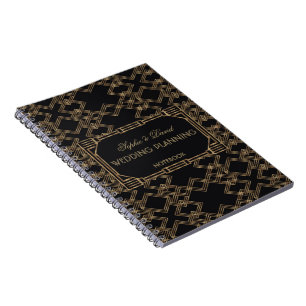Carnet Elégant Gold Black Great Gatsby Wedding planner