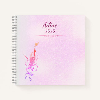 Carnet Elegant Golden Floral Vine spiral notebook 